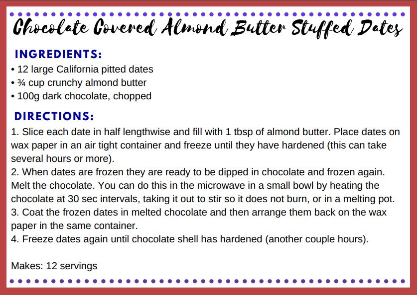 Chocolate Almond Butter Stuffed Dates