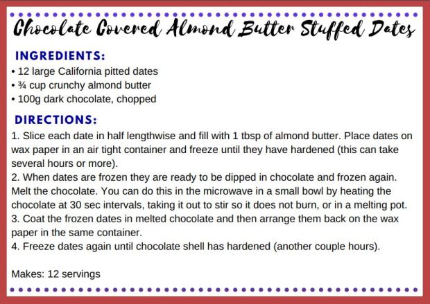 Chocolate Almond Butter Stuffed Dates