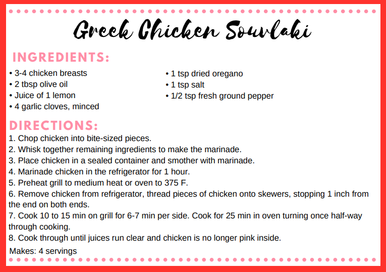 Greek Chicken Souvlaki